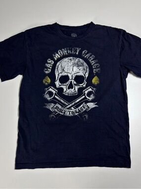 Gas Monkey Men's Navy Skull Graphic Short Sleeve Tee